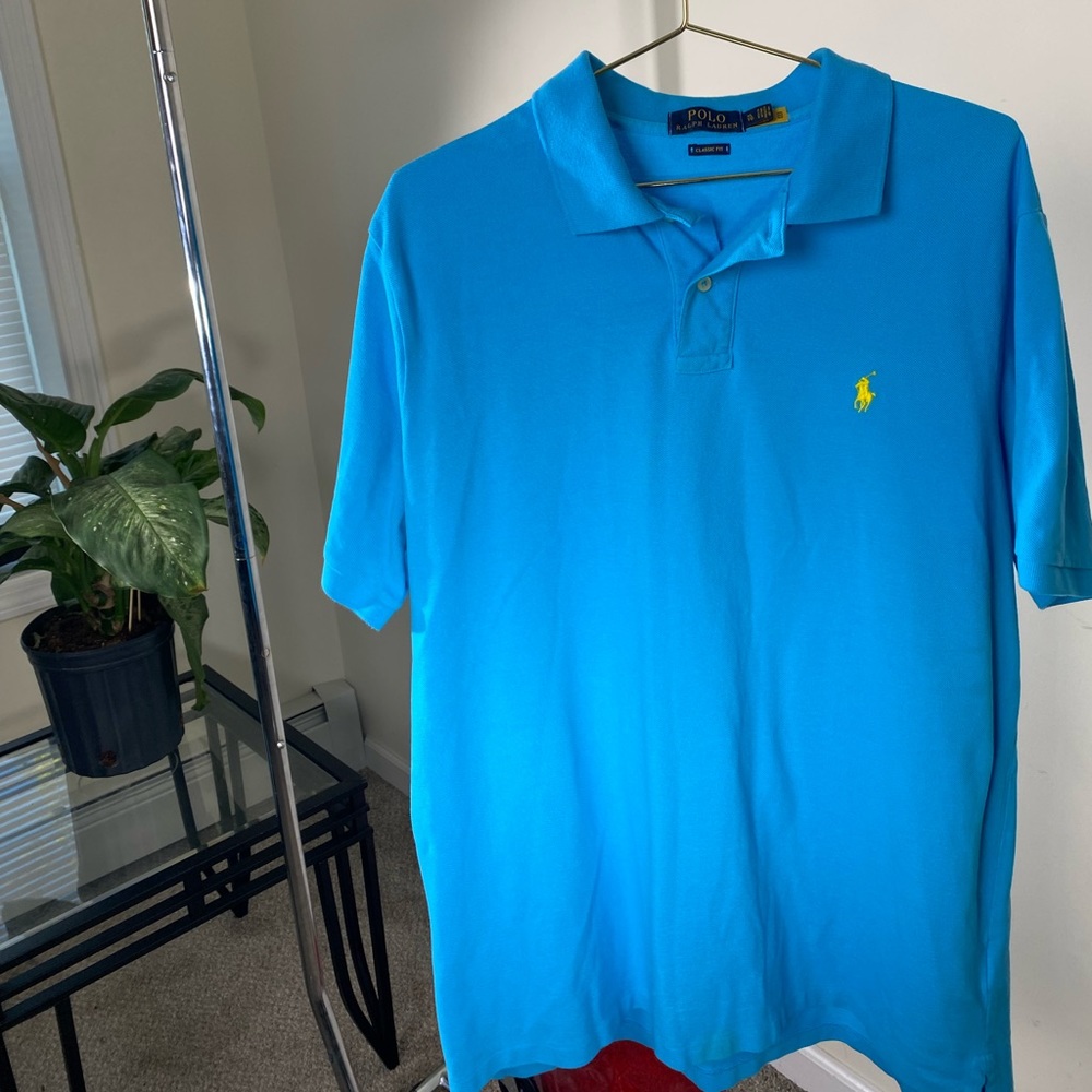 Polo Ralph Lauren shirt short sleeve 100% Cotton blue